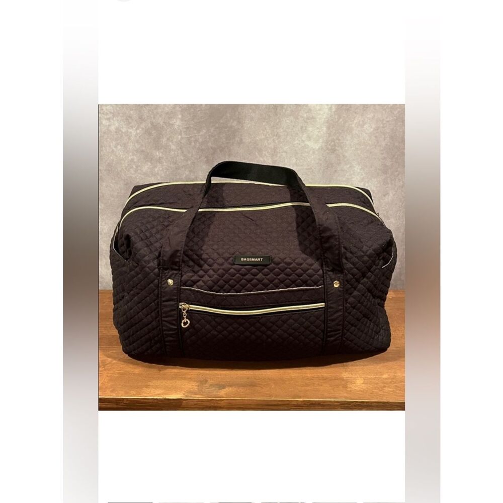 Bagsmart Quilted Black Travel Duffel Bag